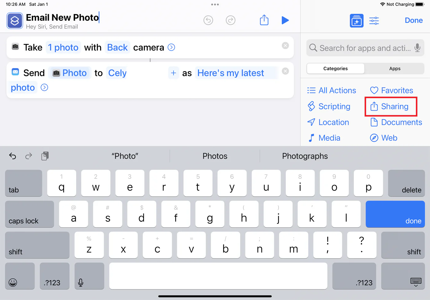 ساخت شورتکات در نرم افزار شورتکات