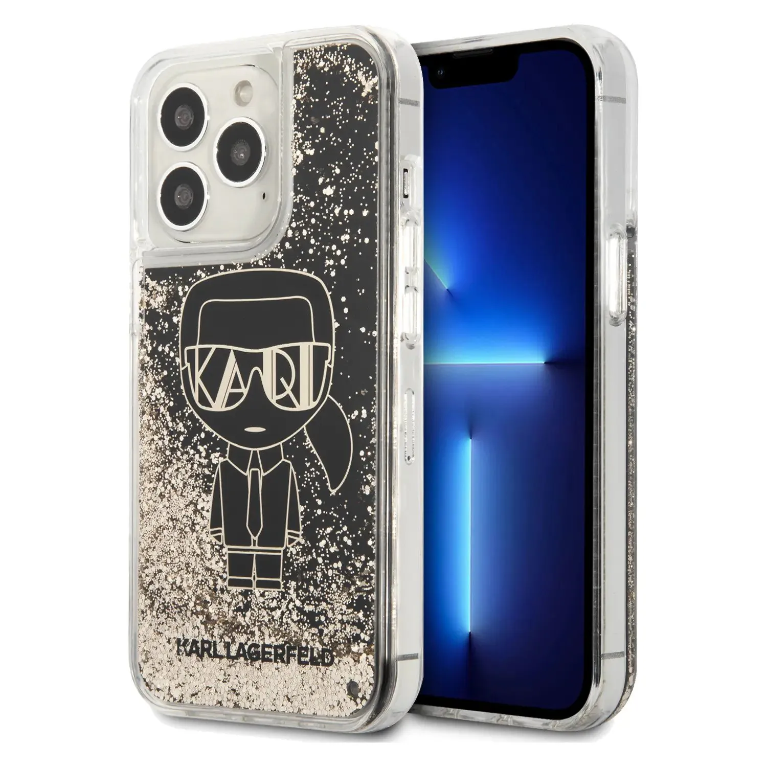 1 کاور سی جی کارل لاگرفلد مدل Liquid Glitter Gatsby Ikonik مناسب گوشی iPhone 13ProMax