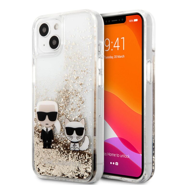 کاور سی جی کارل لاگرفلد مدل Liquid Glitter Karl And Choupettee مناسب گوشی آیفون iPhone 13