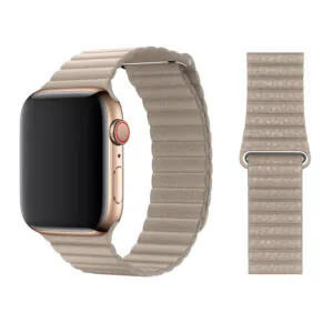 بند چرمی اورجینال Apple Leather Loop مدل Stone مناسب اپل واچ 42/44 میلی متری