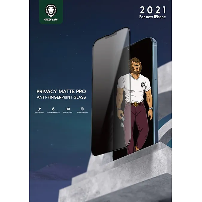 11 محافظ صفحه نمایش مات پرایوسی گرین مدل Anti-Fingerprint مناسب گوشی آیفون iPhone13/13Pro