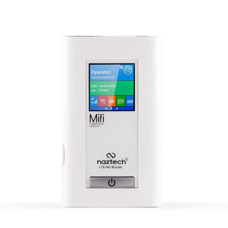 پاوربانک 5200میلی آمپر + LTE Mobile wifi Router مدل naztech