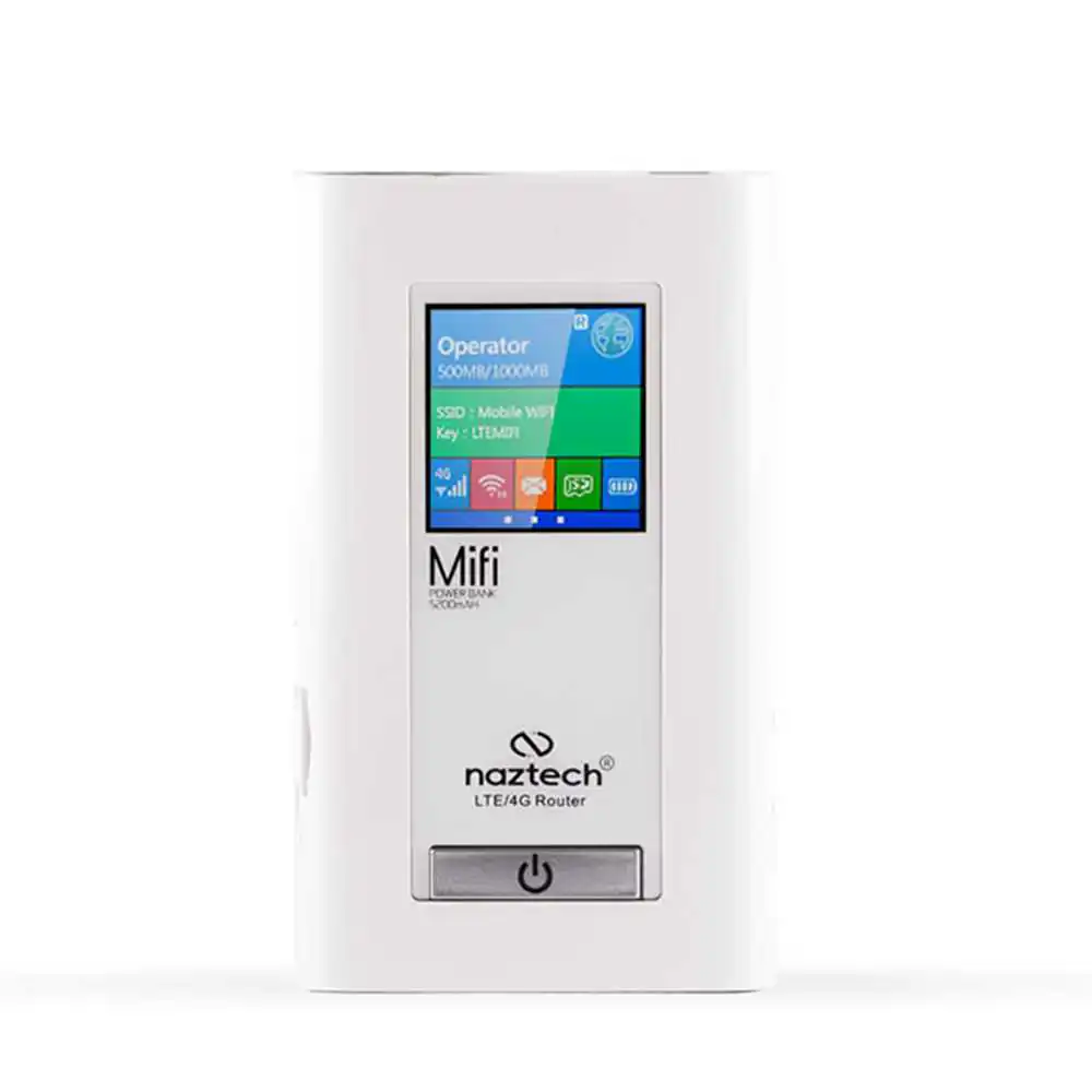 پاوربانک 5200میلی آمپر + LTE Mobile wifi Router مدل naztech پاوربانک 5200میلی آمپر + LTE Mobile wifi Router مدل naztech