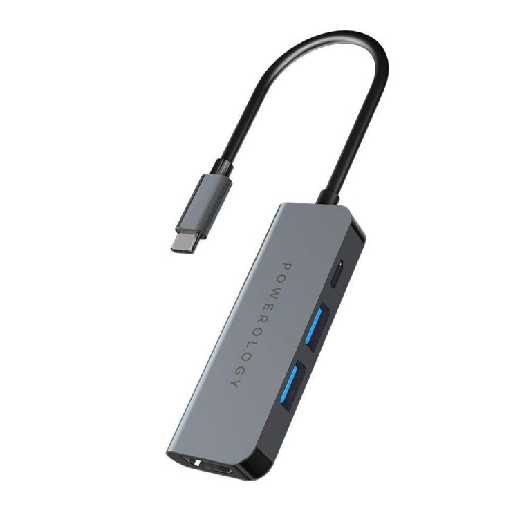 هاب POWEROLOGY با 4 پورت USB-C Hub+HDMI+ USB 3.0