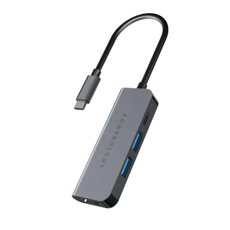 هاب POWEROLOGY با 4 پورت USB-C Hub+HDMI+ USB 3.0