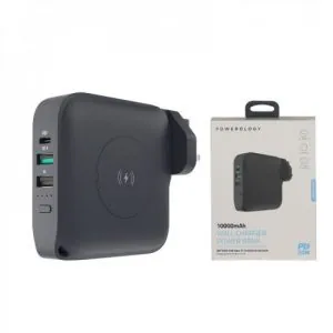 پاوربانک و شارژر دیواری وایرلس دار پاورولوجی ظرفیت 10000 میلی آمپر