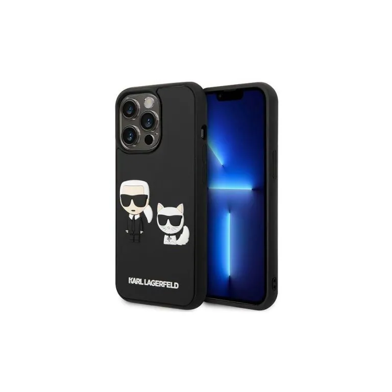 کاور سی جی کارل لاگرفلد مدل 3D Rubber Karl & Choupette مناسب گوشی آیفون iPhone14ProMax