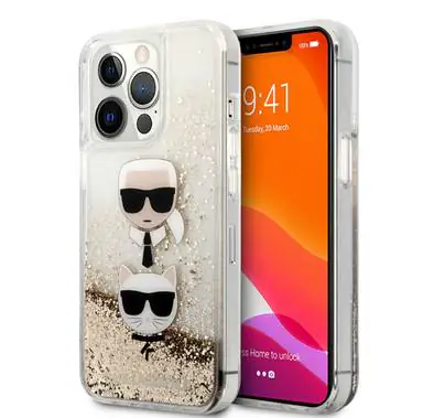 کاور سی جی کارل لاگرفلد مدل Liquid Glitter Vertical 2 Heads مناسب گوشی iPhone13ProMax