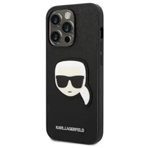 کاور چرمی سی جی کارل لاگرفلد مدل PU Saffiano Embossed Karl's Head مناسب گوشی iPhone14ProMax