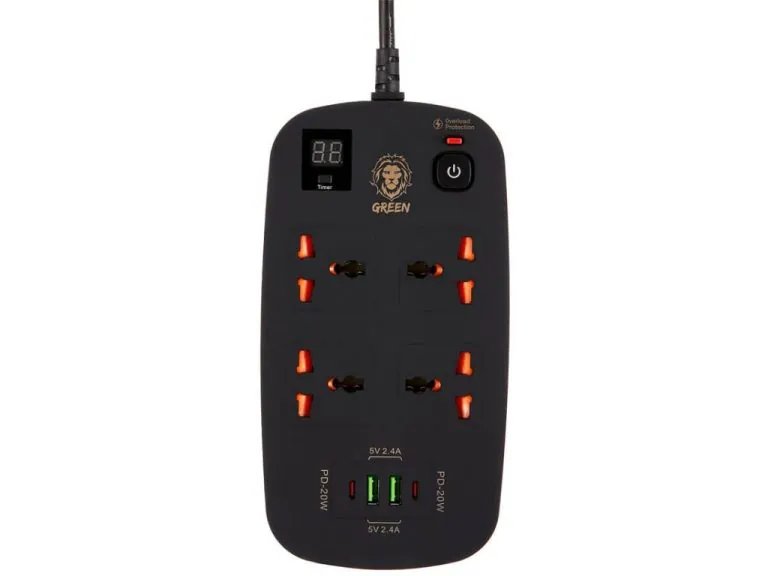 چند راهی برق هوشمند گرین مدل 40W Multiport با کابل 3 متری