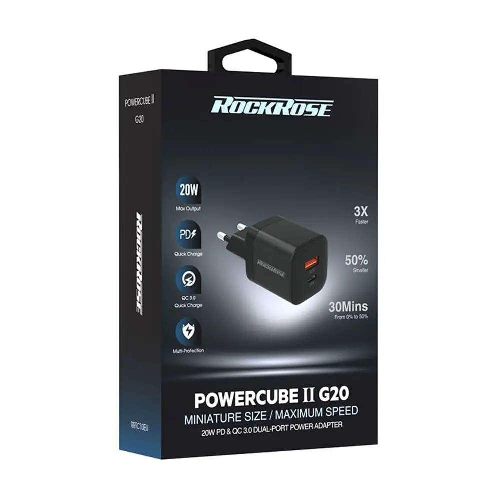 شارژر دیواری 20 وات راک رز مدل Powercube II G20 شارژر دیواری 20 وات راک رز مدل Powercube II G20