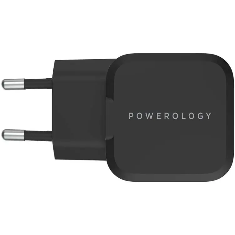 3 شارژر دیواری 20 وات پاورولوژی مدل Ultra Compact USB-C- دو شاخه