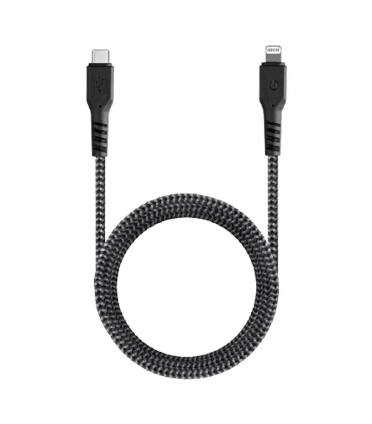 کابل تبدیل USB-A به لایتنینگ انرجیا مدل FIBRATOUGH طول 1.5 متر - مشکی