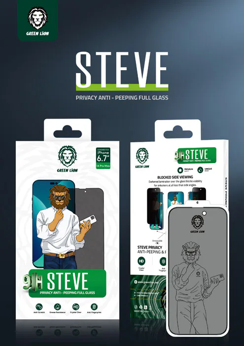 محافظ صفحه نمایش تمام صفحه گرین مدل 9H Steve Privacy مناسب گوشی iPhone14ProMax محافظ صفحه نمایش تمام صفحه گرین مدل 9H Steve Privacy مناسب گوشی iPhone14ProMax