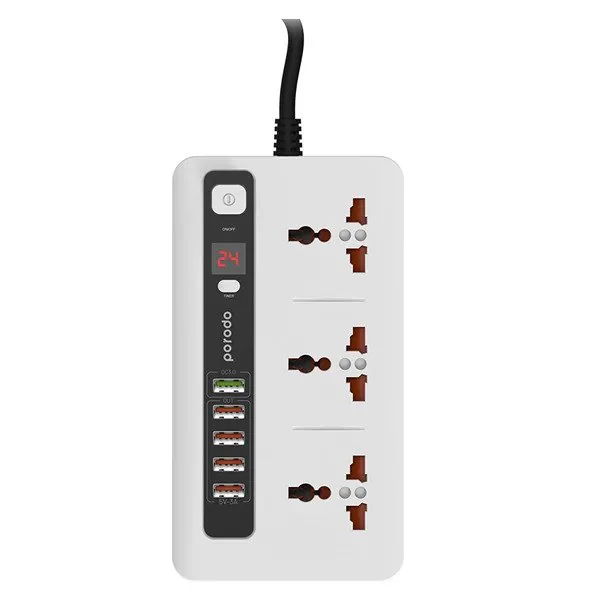 هاب چندکاره پورودو مدل 4 USB Port + 3 Universal Power Socket هاب چندکاره پورودو مدل 4 USB Port + 3 Universal Power Socket