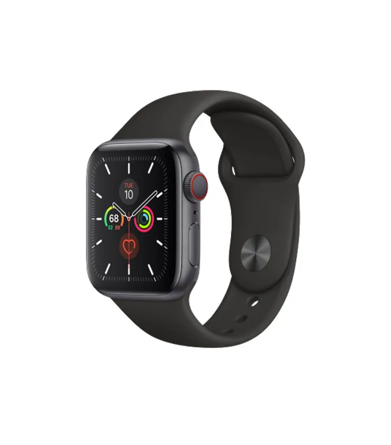 اپل واچ سری 5 آلومینیوم خاکستری با بند اسپرت سیلیکون مشکی