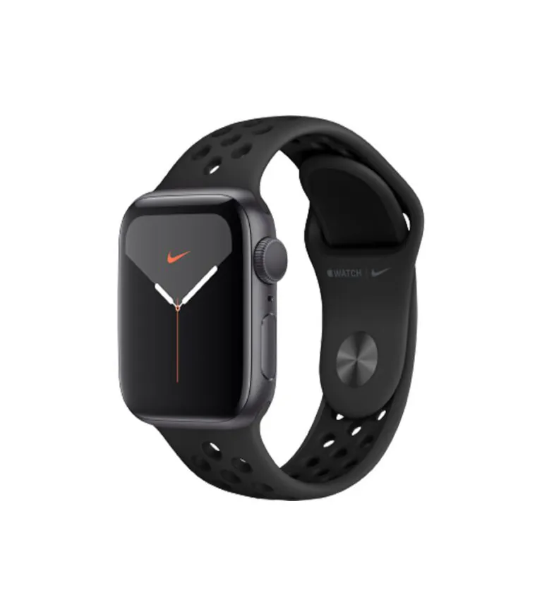 اپل واچ نایکی سری 5 آلومینیوم خاکستری با بند اسپرت سیلیکون مشکی