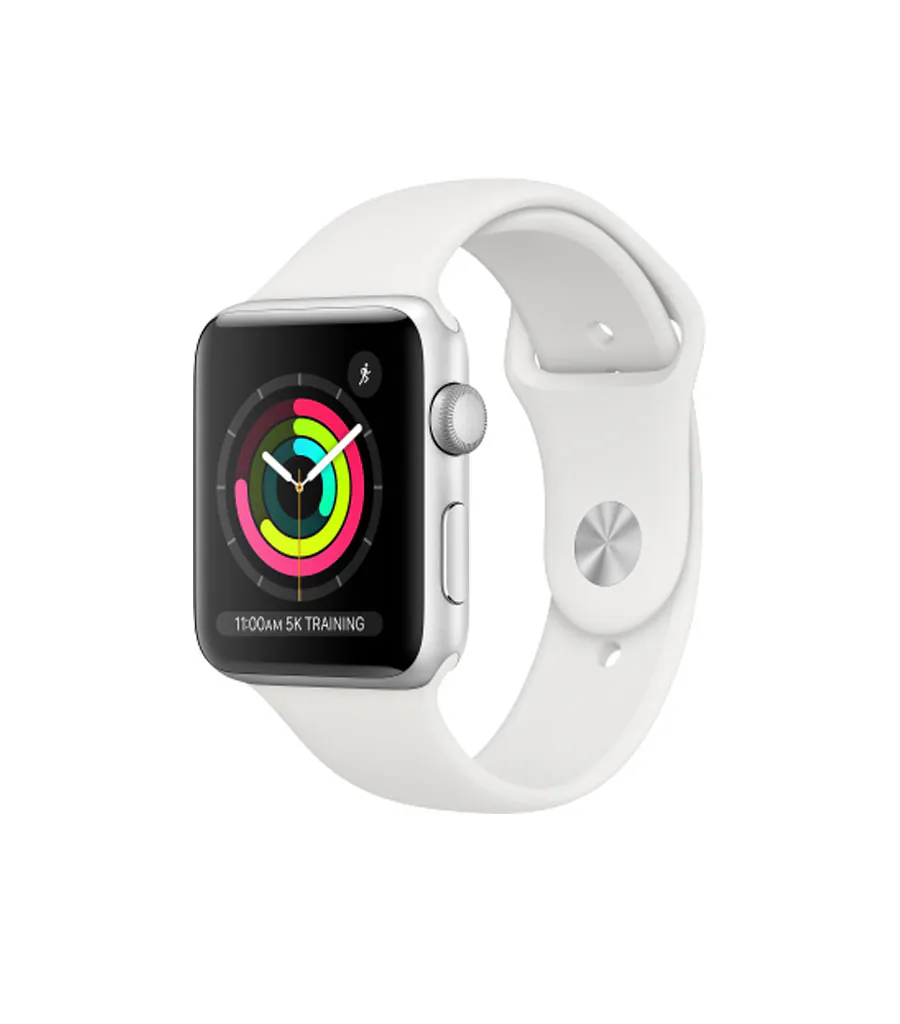 اپل واچ سری 3 آلومینیوم نقره ای با بند اسپورت سفید اپل واچ سری 3 آلومینیوم نقره ای با بند اسپورت سفید