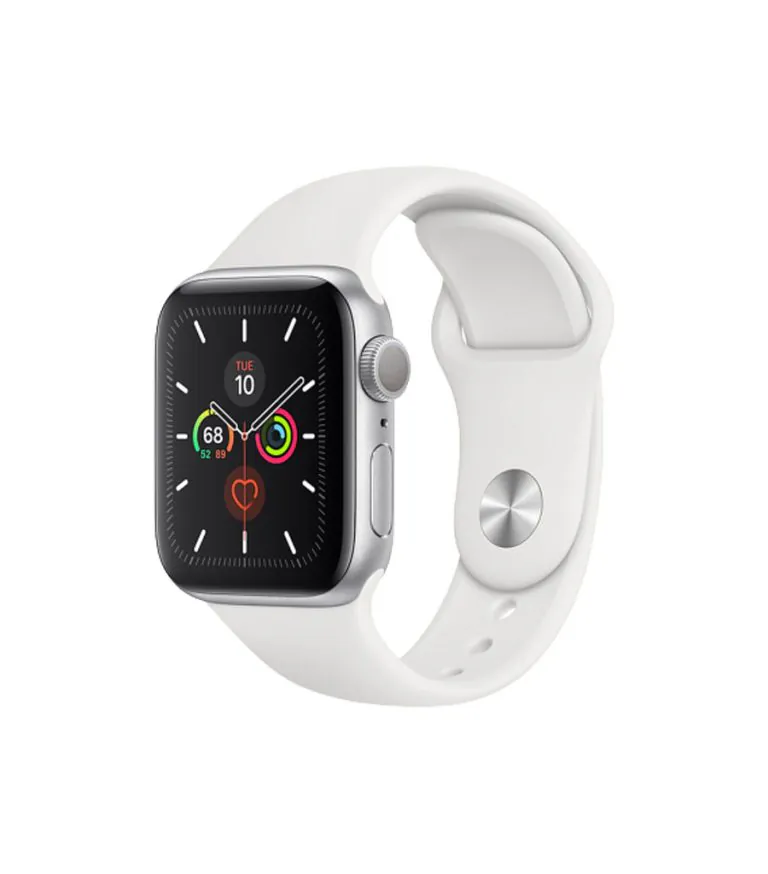 اپل واچ سری 5 آلومینیوم نقره ای با بند اسپرت سفید