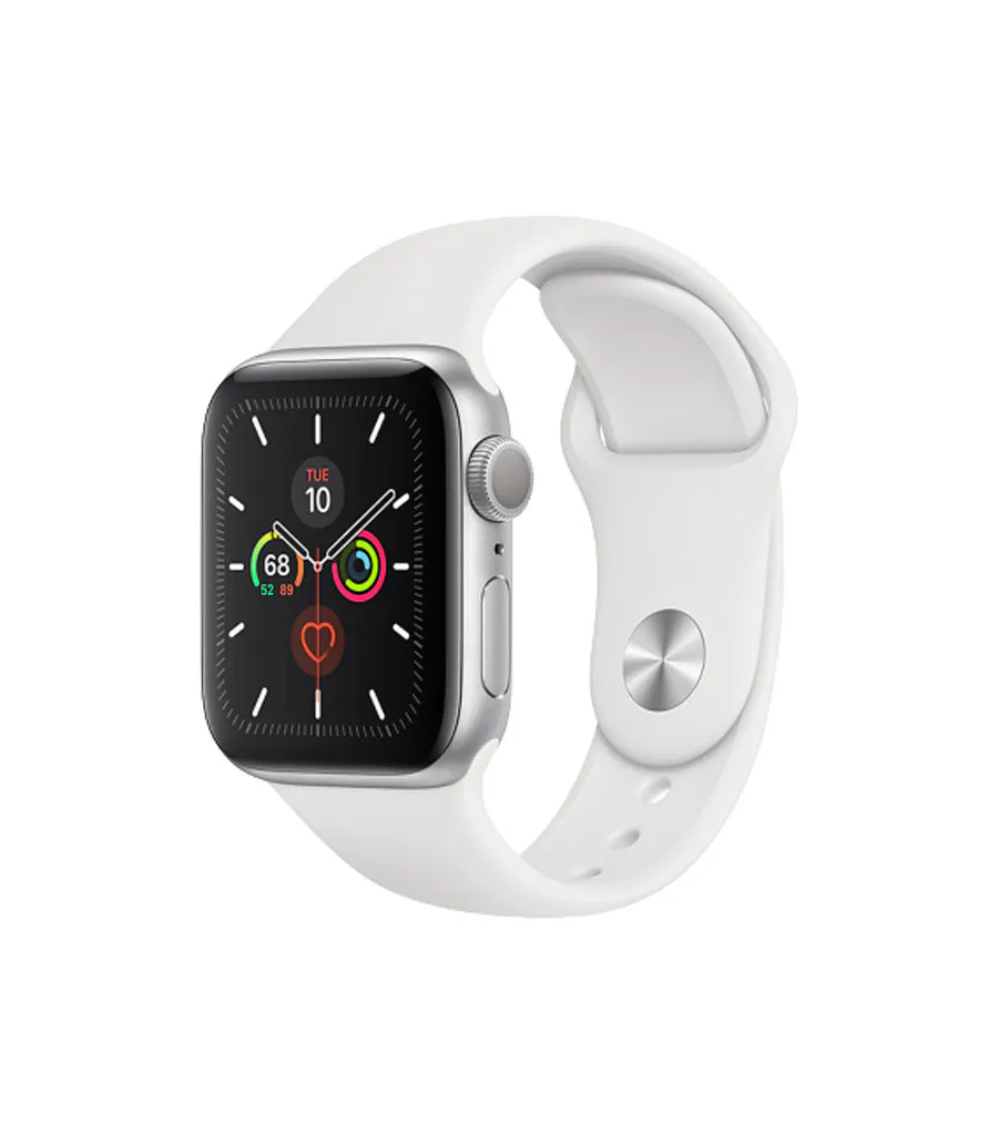 اپل واچ سری 5 آلومینیوم نقره ای با بند اسپرت سفید اپل واچ سری 5 آلومینیوم نقره ای با بند اسپرت سفید