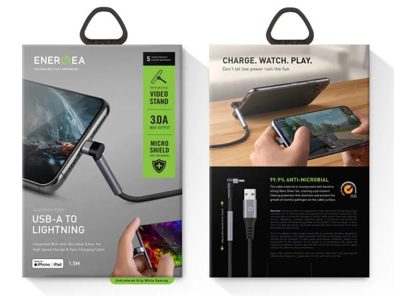 کابل تبدیل USB-A به لایتنینگ انرجیا مدل ALUTOUGH EDGE طول 1.5 متر