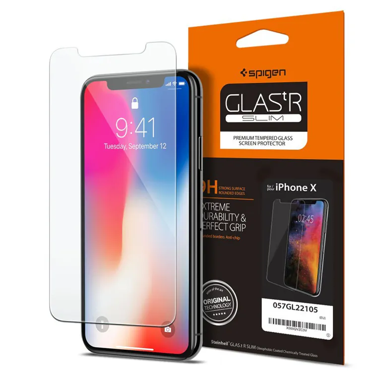 محافظ صفحه نمایش اسپیگن مدل GlastR Slim مناسب گوشی آیفون iPhone11 Pro/X/XS