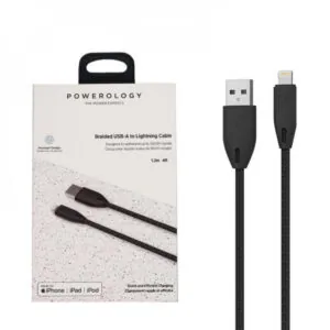 کابل تبدیل USB-A به لایتنینگ پاورولوژی مدل Braided به طول 2 متر