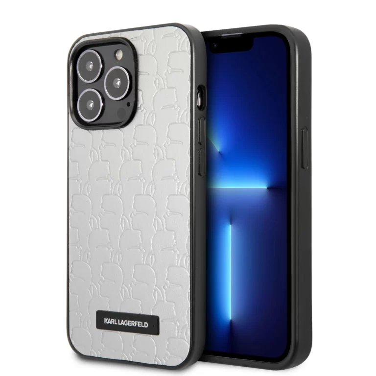 کاور چرمی سی جی کارل لاگرفلد مدل Kameo Embossed Pattern مناسب گوشی آیفون iPhone13ProMax