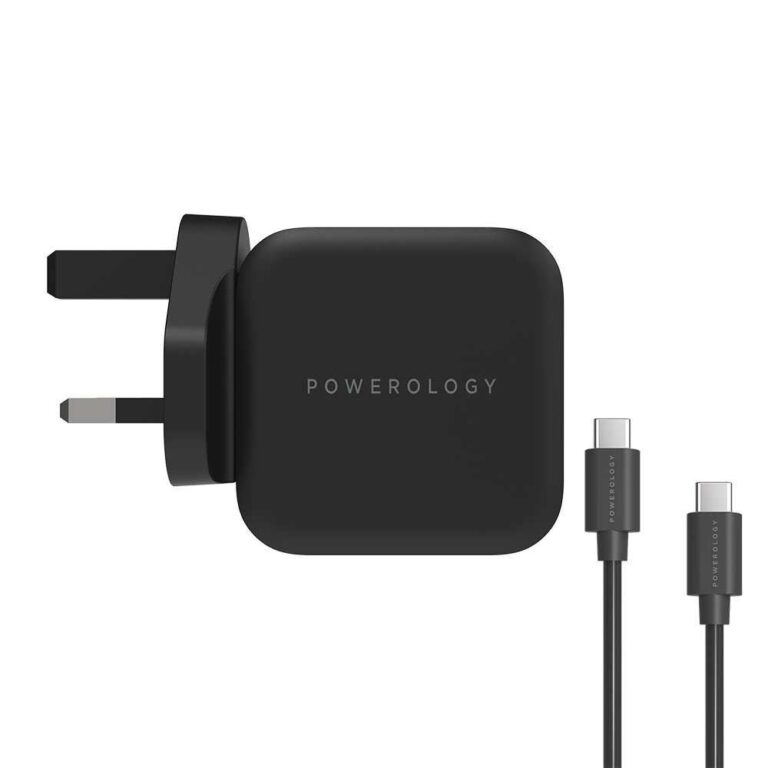 شارژر دیواری پاورولوجی 61 وات مدل Ultra-Compact PD همراه کابل USB-C