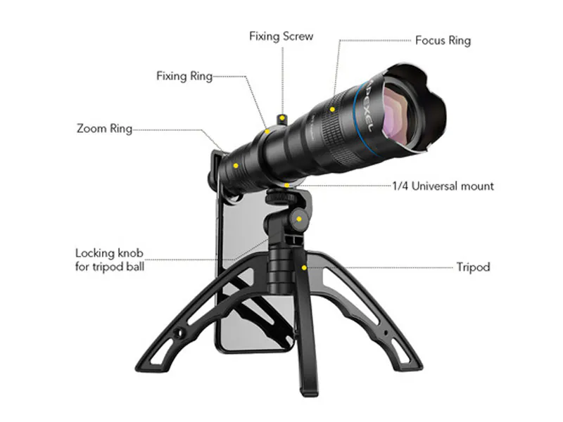 364034 لنز تلفوتو 36X اپکسل برای تلفن همراه
