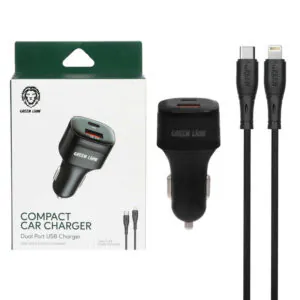 شارژر دیواری کوچک گرین PD & QC3.0 (20 وات) + کابل Lightning (1 متر)