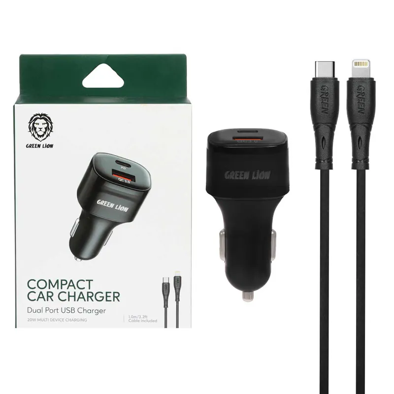 شارژر دیواری کوچک گرین PD & QC3.0 (20 وات) + کابل Lightning (1 متر) شارژر دیواری کوچک گرین PD & QC3.0 (20 وات) + کابل Lightning (1 متر)