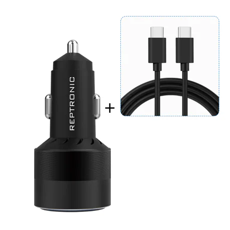 شارژر فست اولترا پاورولوژی با دو پورت + کابل USB-C به USB-C (30 وات)