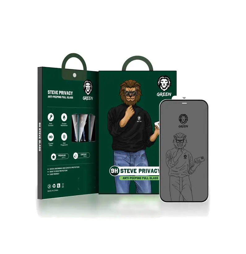 گلس-آیفون-iPhone-11-Pro-مدل-Green-Lion-9H-Steve-Privacy گلس حریم شخصی (آیفون 11 پرو مکس) استیو گرین