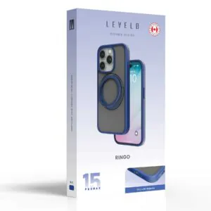 کیس ایستاده رینگو LEVELO (آیفون 15 پرو مکس)Blue