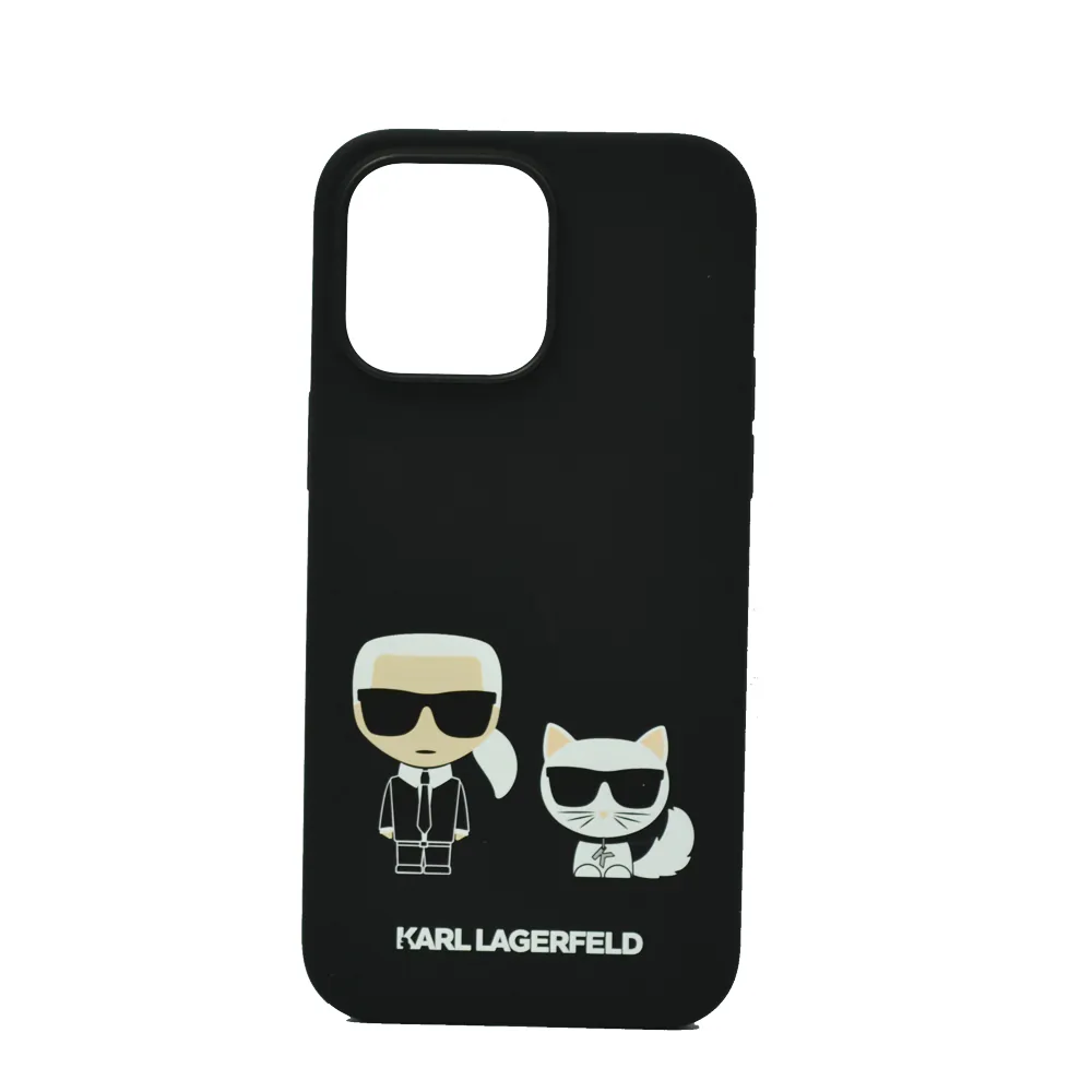 3666339087555-3 کاور سیلیکونی سی جی کارل لاگرفلد مدل Karl & Choupette مناسب گوشی iPhone14ProMax