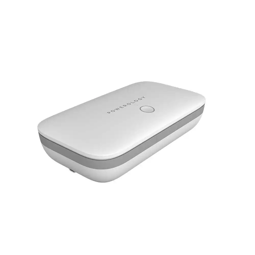 دستگاه ضد عفونی کننده گوشی موبایل پاورولوژی مدل PWLUVWH Universal UV Sanitizer Box با قابلیت شارژ وایرلس