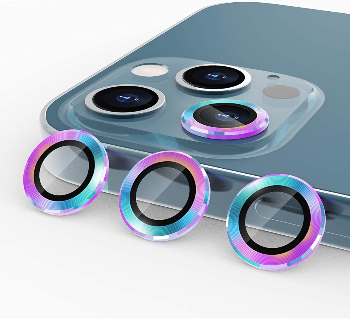 محافظ لنز دوربین شفاف گرین مدل Anti-Glare Rainbow مناسب گوشی آیفون iPhone12ProMax - اپل گلشن