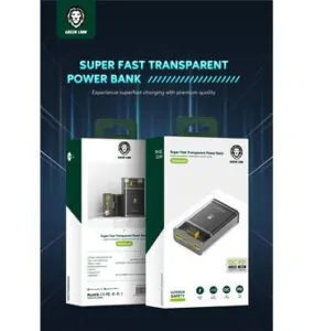 پاوربانک شفاف گرین مدل Super Fast ظرفیت 10000 میلی آمپر ساعت