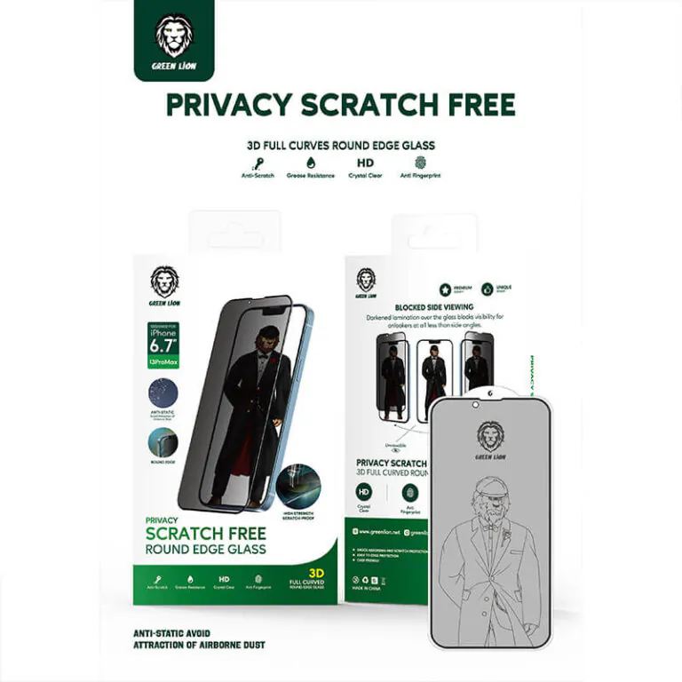 محافظ صفحه نمایش پرایوسی گرین مدل 3D Scratch Free Round Edge مناسب گوشی آیفون iPhone13/13 Pro