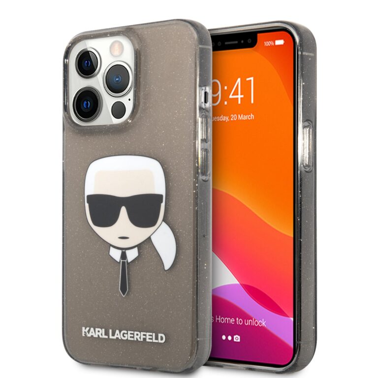 کاور سی جی کارل لاگرفلد مدل TPU Full Glitter Karl's Head مناسب گوشی iPhone 13ProMax