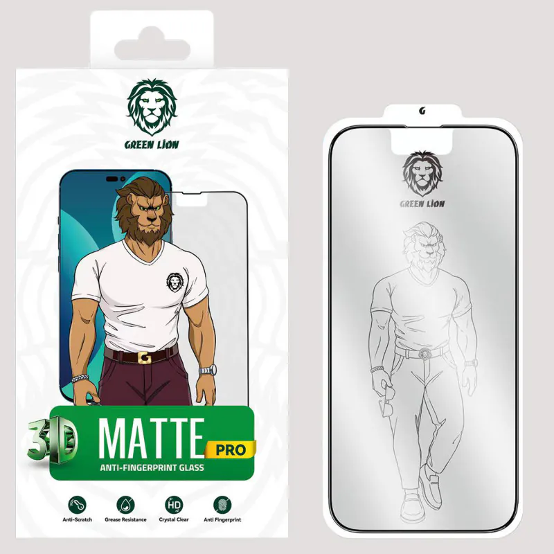 gallery-1-13077_a66f8fc4-998f-11ed-972a-df5861580b96 محافظ صفحه نمایش گرین مدل 3D MattePro مناسب گوشی iPhone14Pro