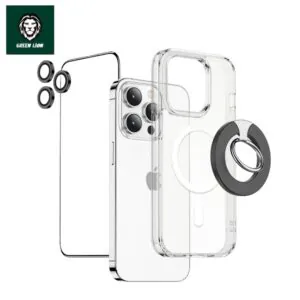 پک 3 عددی محافظتی گرین مدل 9H مناسب گوشی iPhone14ProMax