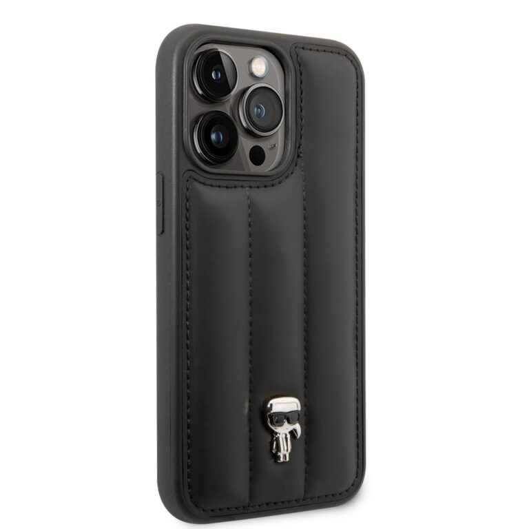 کاور سی جی کارل لاگرفلد مدل Nylon Quilted Puffy+Ikonik Pin مناسب گوشی iPhon14ProMax