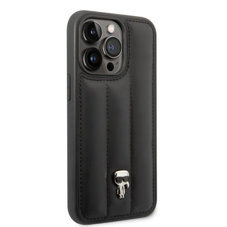 کاور سی جی کارل لاگرفلد مدل Nylon Quilted Puffy+Ikonik Pin مناسب گوشی iPhon14ProMax