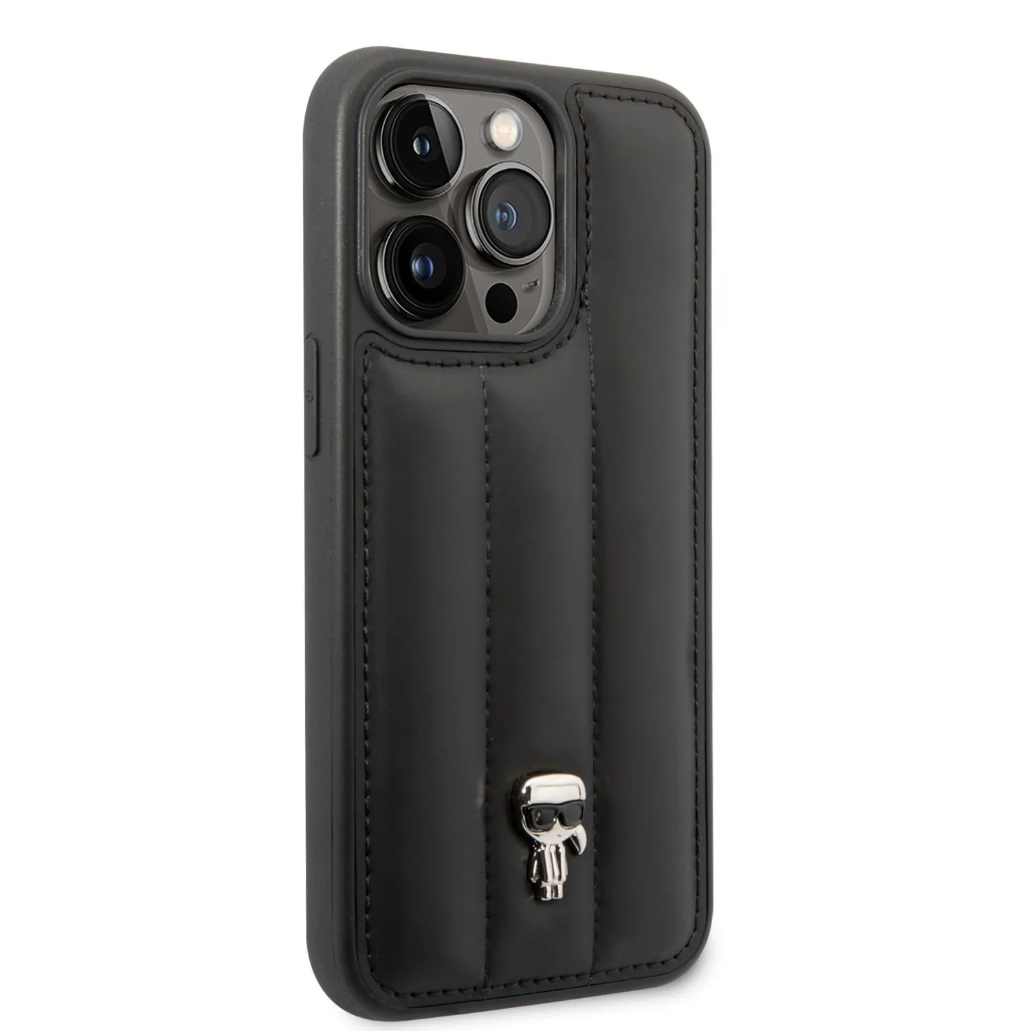 img کاور سی جی کارل لاگرفلد مدل Nylon Quilted Puffy+Ikonik Pin مناسب گوشی iPhon14ProMax