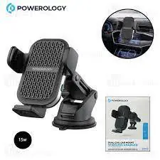 شارژر بی سیم دوتایی برای خودرو پاورولوژی (15 وات)