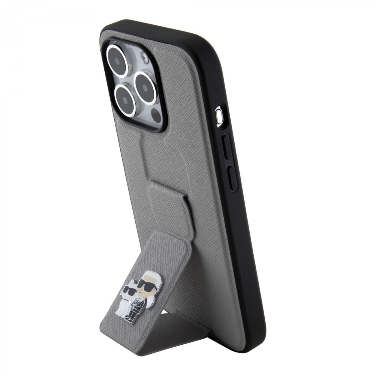 کیس سی جی کارل لاگرفلد مدل Saffiano GripStand مناسب آیفون 15ProMax - اپل گلشن