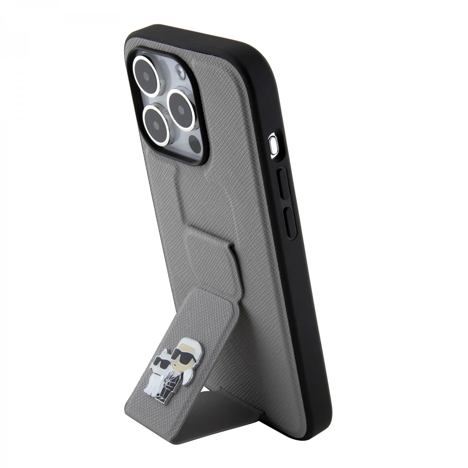 Karl-Lagerfeld-Saffiano-Leather-Grip-Case-with-Karl-Choupette-Logo-for-iPhone-15KLHCP15XGSAKCPG3666339207045 کیس سی جی کارل لاگرفلد مدل Saffiano GripStand مناسب آیفون 15ProMax - اپل گلشن