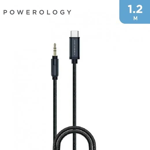 کابل صوتی Type-C AUX بافت پاورولوژی (1.2 متر)